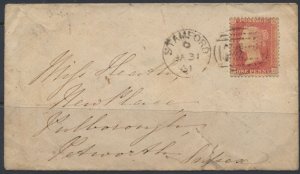 GB SG 22 perf 14 Die I on Cover Stamford JA 31 61 cancel SC# 11 see scans / d...