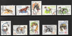 RUSSIA USSR 1965 DOGS Set Sc 3000-3009 CTO Used