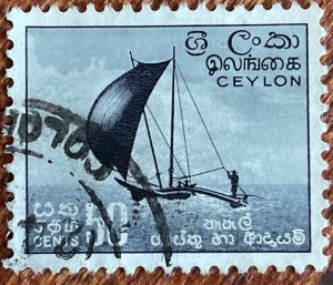 Ceylon #324 MNH Single Outrigger Fishing Canoe L39