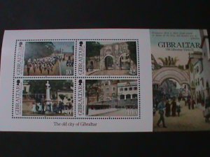 GIBRALTAR-ST.890- THE OLD VIEWS OF GIBRALTAR II--MNH-S/S-VF- LAST ONE-EST.$14