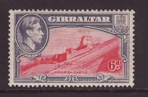 1938 Gibraltar 6d Moorish Castle P13½ Mint