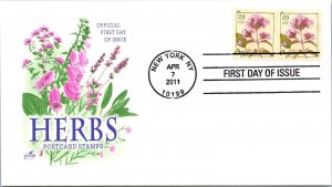 FDC 2011 SC #4505-4509 Artcraft Cachet, Oregano - New York, Ny - Pair - J3090