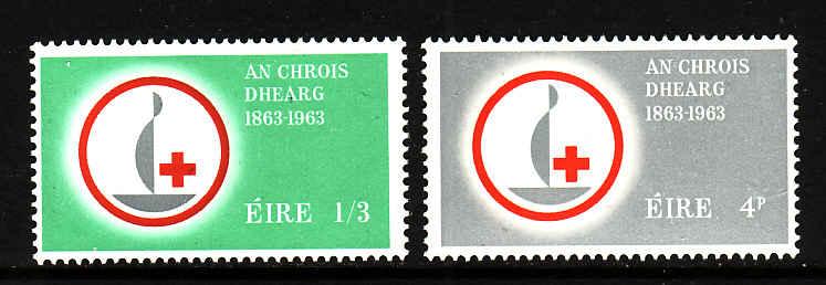 Ireland-Sc#190-1-unused NH set-International Red Cross-1963-
