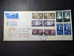 1952 South Africa Airmail First Fay Cover FDC Van Riebeeck to Gumeraca Australia