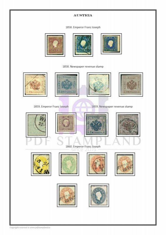 Austria 1850-2020 (2 albums) PDF STAMP ALBUM PAGES