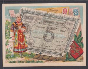 Bognard, Paris #8 circa 1900 Stamps & Banknotes of Norway Card 