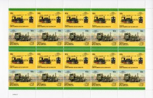 Bequia 1987 Locomotives #5 (8 Pairs) 8 Mini-Sheetlets SPECIMEN UNFOLDED MNH