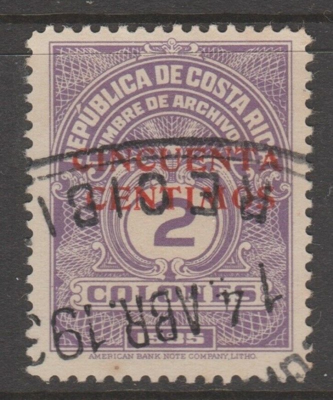 Costa Rica Archives Revenue Fiscal stamp- 11-23-20