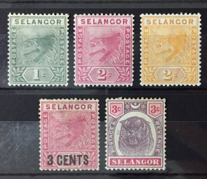 MALAYA 1891-99 SELANGOR Tiger 5V Mint M4502