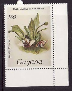 Guyana-Sc#1055a- id9-unused NH 130c-Flowers-Orchids-wmk Lotus Bud Multiple-1985-