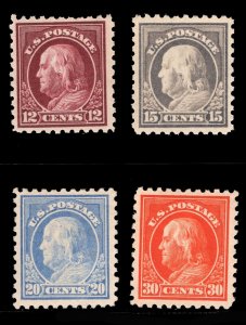 MOMEN: US STAMPS #435, 437-439 MINT OG H VF PF CERT LOT #84269