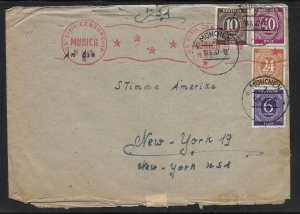 Germany 535, 537, 544, 548 Used on Censored Cover to U.S. 1947 (*sch*)