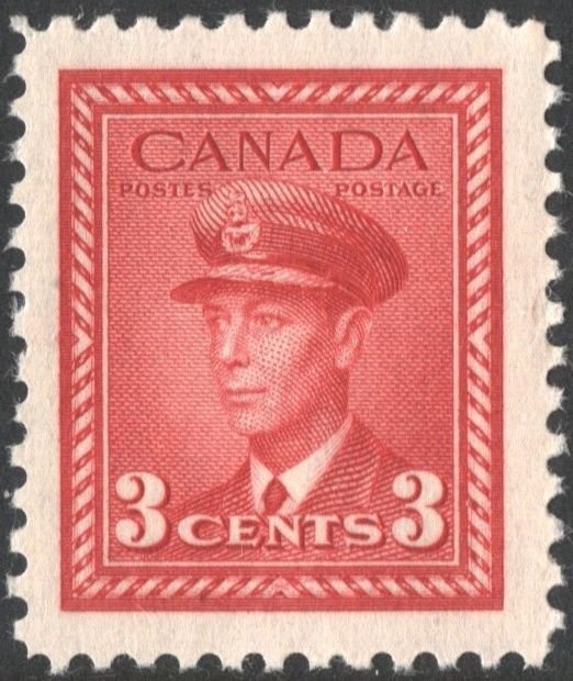 Canada SC#252 3¢ King George VI: Air Force Uniform (1943) MNH