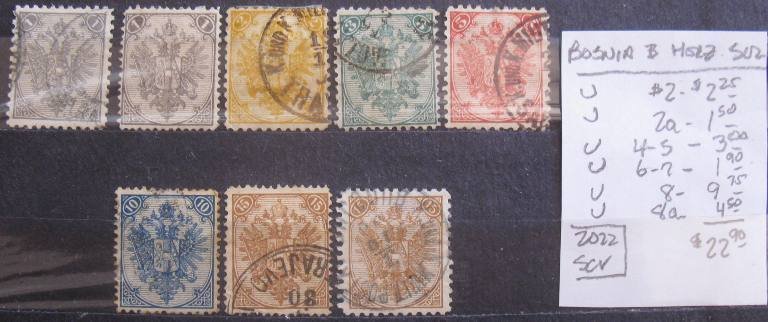 Bosnia & Herz. Used Selection #2//8a- SCV=$22.90