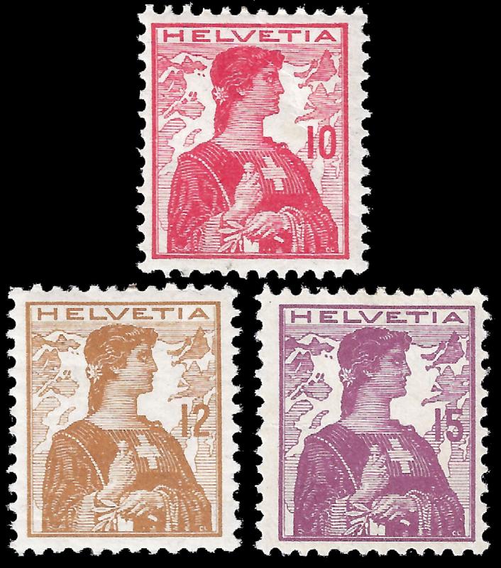 Switzerland 1909 Sc 164-66 mh  2011 SCV $27.45