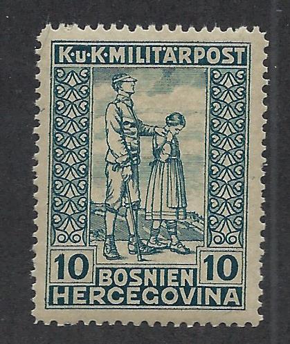 BOSNIA & HERZEGOVINA SC# B16 FVF/MOG 1916