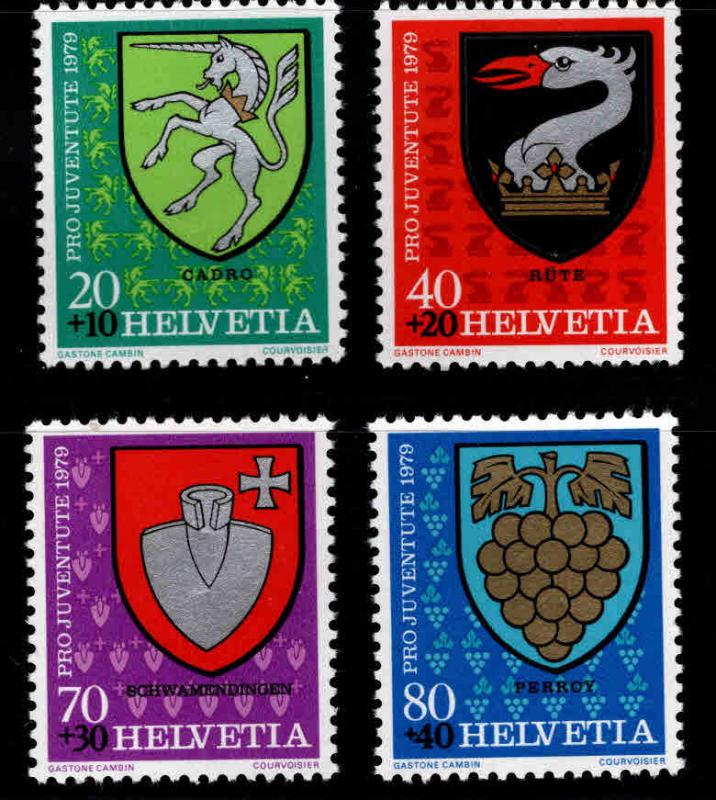 Switzerland Scott B467-B470 MNH** 1979 Coat of Arms semi postal set