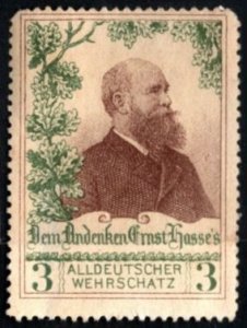 Vintage Germany Poster Stamp In Memory Of Ernst Hasse German Military Treasure