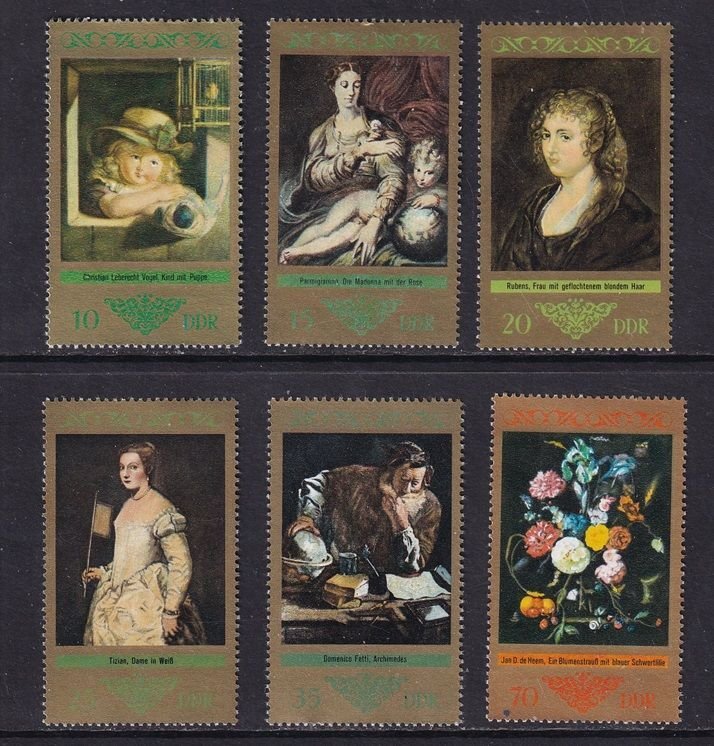 German Democratic Republic DDR  #1497-1502 MNH 1973 paintings