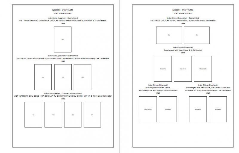 PRINTED VIETNAM 1946-2010 + 2011-2020 STAMP ALBUM PAGES (560 pages)