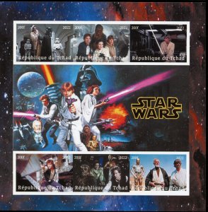 CHAD 2022 STAR WARS  IMPERFORATE SHEET  MINT NEVER HINGED