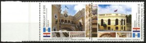 Paraguay 2015 Guatemala Links with Paraguay Post Office Flags Pair MNH