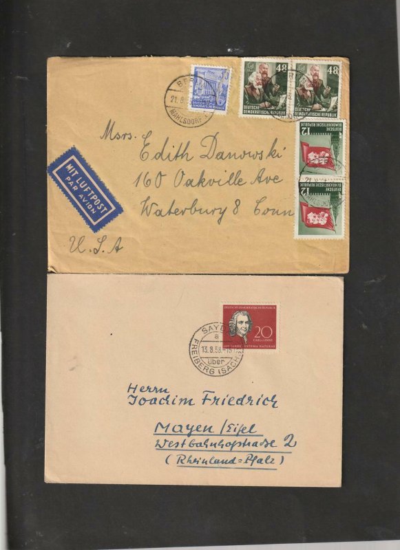 Germany / East Germany DDR Collection of 7 Postal History Covers 1950's 1960's