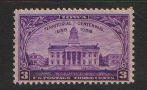 #838 MNH 3c Iowa Territory 1938-39  Issues