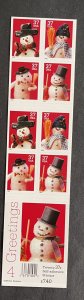 US 2002 Festive Snowmen #3691 booklet of 20 mint