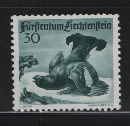 LIECHTENSTEIN 244 Hinged, 1950 Black Grouse