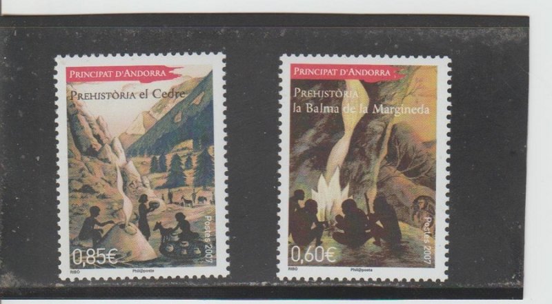 French Andorra  Scott#  630-631  MNH  (2007 Prehistoric People)