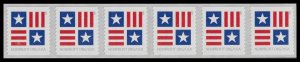 US 5756 Patriotic Block Nonprofit Org 5c coil strip 6 MNH 2023