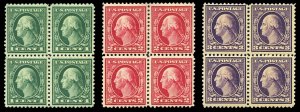 United States, 1910-30 #498-499, 501 Cat$72, 1917-19 1c green, 2c rose, 3c li...