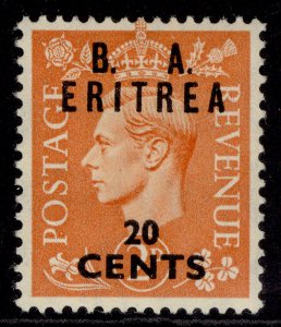 BRITISH OC OF ITALIAN COLONIES GVI SG E15, 20c on 2d pale orange, M MINT.