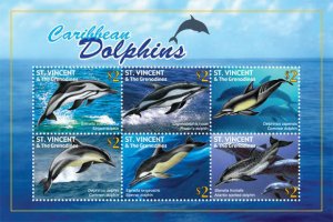 St Vincent - Dolphins - 6 Stamp  Sheet SAV1043H