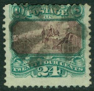 USA : 1869. Scott #120 Used. Rosette cancel. Sharp impression PSAG Cert Cat $675