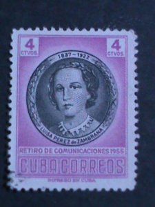 ​CUBA- 1956 SC#554 LUISA PEREZ DE ZAMBRANA-:MNH VF-RARE-VERY OLD STAMP
