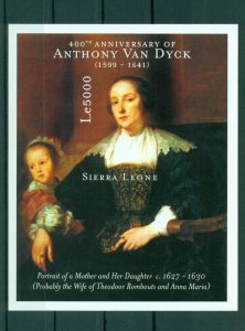 Art Anthony van Dyck Paintings Sierra Leone imperforated MNH stamps set 9 sheets