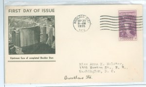 US 774 1935 3c Dedication of Boulder Dam (single) on an addressed (typed) FDC with a Boulder Dam service bureau cachet.