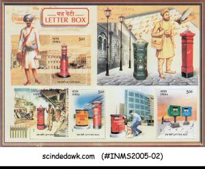 INDIA - 2005 LETTER BOXES - MINIATURE SHEET MINT NH