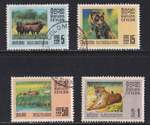 Ceylon # 439-442, Animals, Used, 1/2 Cat.