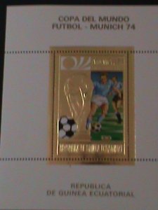 EQUATORIAL GUINEA-1974-WORLD CUP SOCCER MUNICH'74  GOLD MNH-S/S VF-LAST ONE