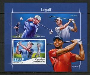 CENTRAL AFRICA 2018 GOLF NICKLAUS WOODS THOMAS JOHNSON  SOUVENIR  SHEET MINT NH