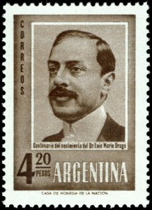 Argentina 1960 Sc#717 Centenary of the Birth Dr.Luis Maria DRAGO STATESMAN MNH