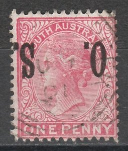 SOUTH AUSTRALIA 1899 QV OS 1D ERROR OVEPRINT INVERTED