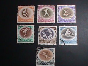 POLAND STAMP-1956-SC#750-6 16TH OLYMPIC GAMES-MELBOURNE'56 CTO STAMP SET VF