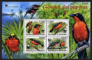 BURUNDI - 2011 - WWF, Papyrus Gonolek - Perf 4v Sheet - MNH - Private Issue