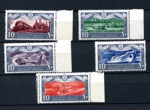 1959 Egypt Scott 467-472 Mint NH Transportation Ship Barge Bus Train Building