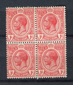 GOLD COAST; 1920s early GV pictorial issue fine MINT 1d. BLOCK of 4 