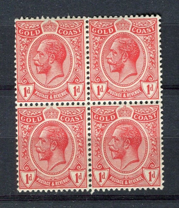 GOLD COAST; 1920s early GV pictorial issue fine MINT 1d. BLOCK of 4 